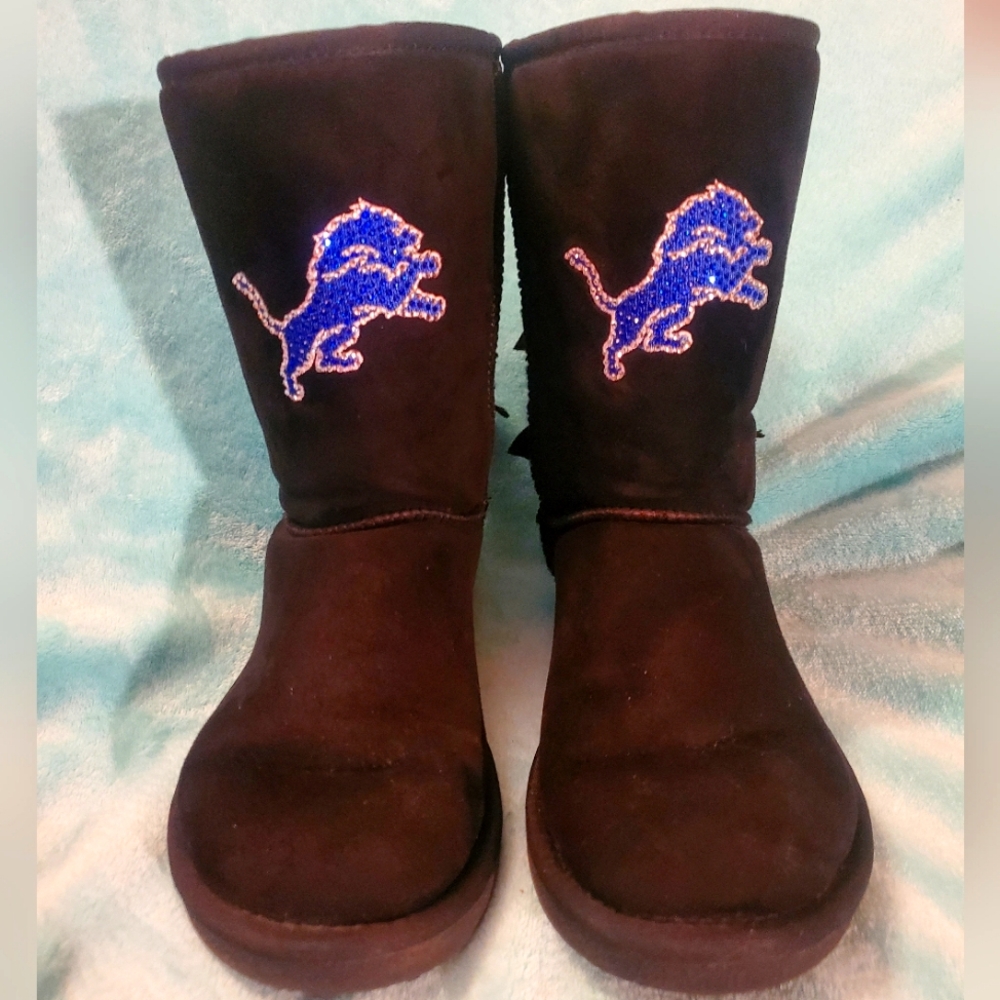 Rare Detroit Lions NFL Ugg style Boots Shoes 7